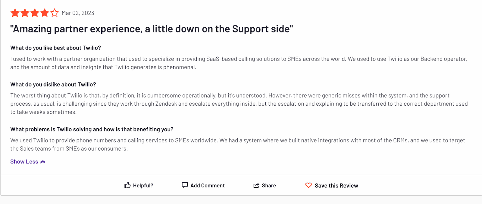 positive twilio customer testimonial
