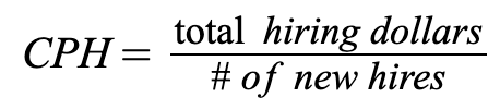 equation depicting cost per hire