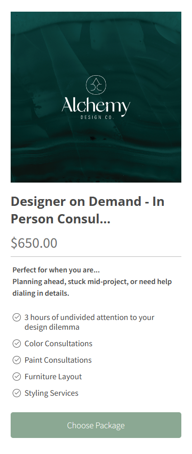 designer on demand package