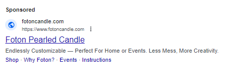 Google search ad