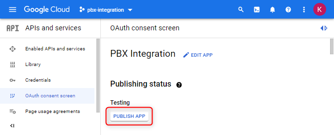 Publish app if External was selected