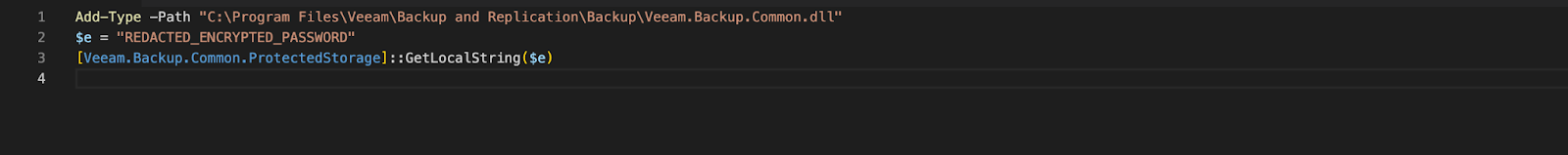 Code 2. Veeam credential decryption PowerShell script (click to enlarge)