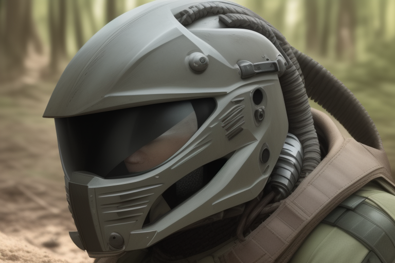 A close-up of the durable construction materials used in a Predator Helmet