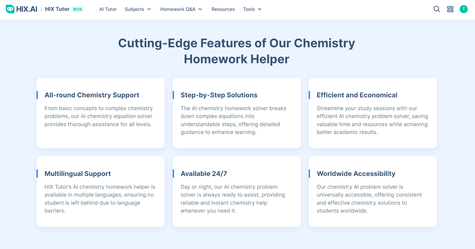 A Closer Look at the Chemistry Homework Helper by HIX Tutor