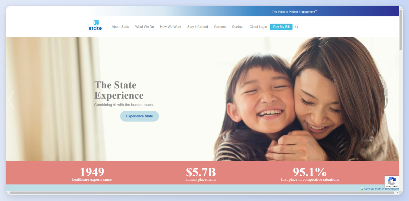 A screenshot of the State Collection Service homepage