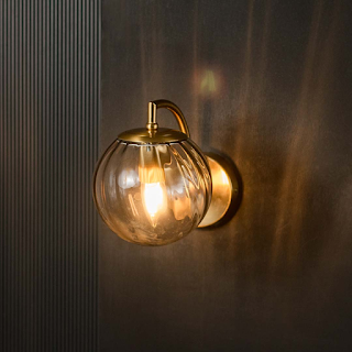 Modern Globe Brass Wall Light - Gold