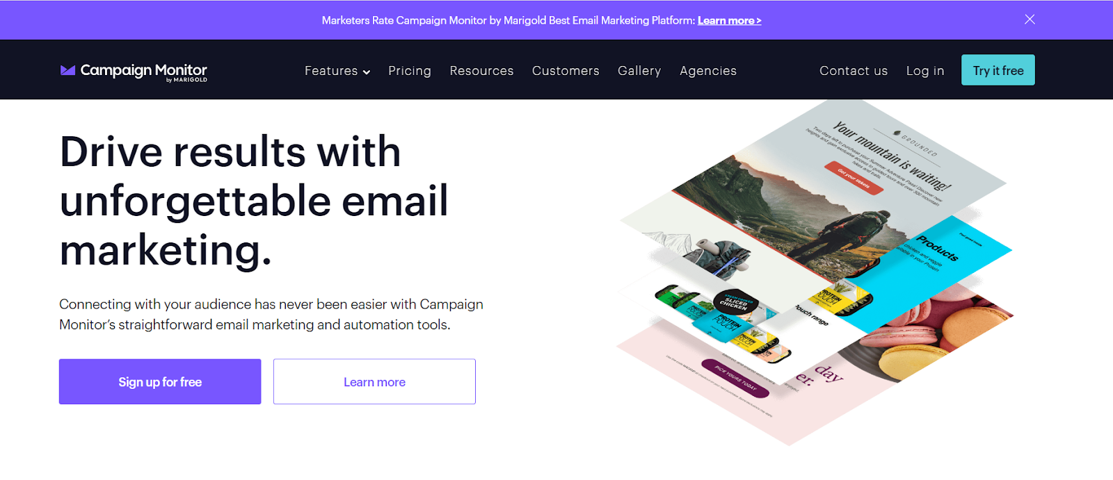 Campaign Monitor's Homepage