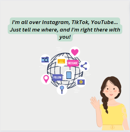 Different channels o social media including Tiktok, Instagram, Facebook and Youtube.