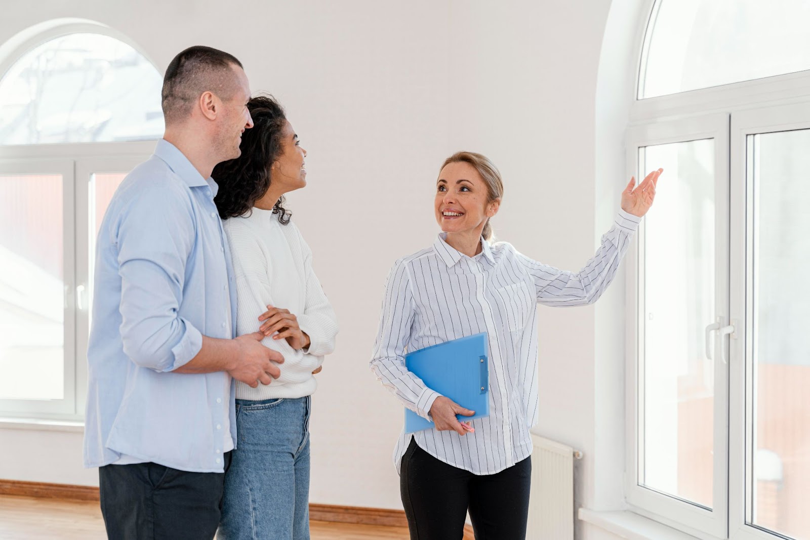 Real estate agent conducting a home appraisal
