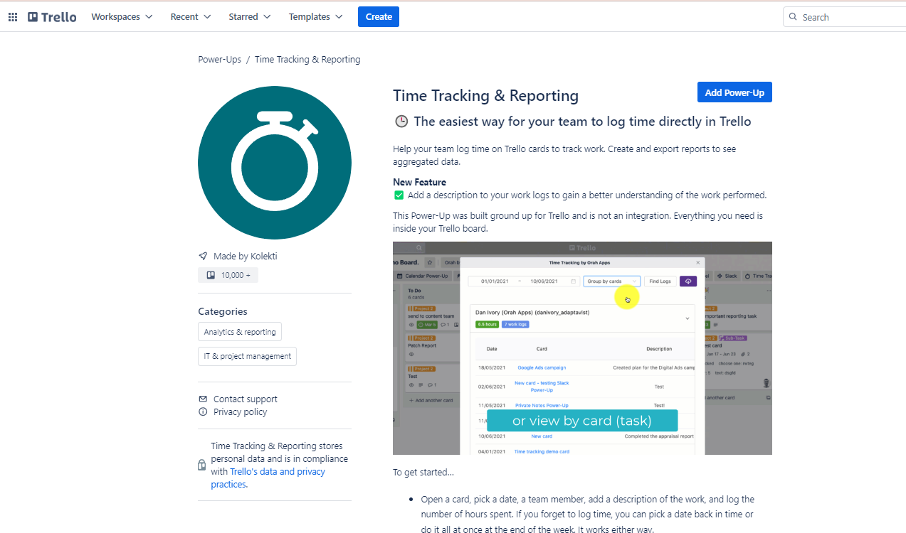 Time Tracking for Trello