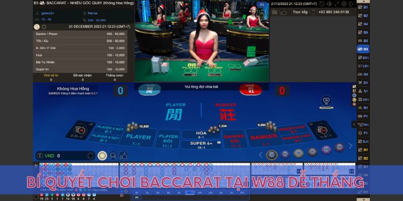 Bật mí bí quyết chơi baccarat tại w88 dễ thắng