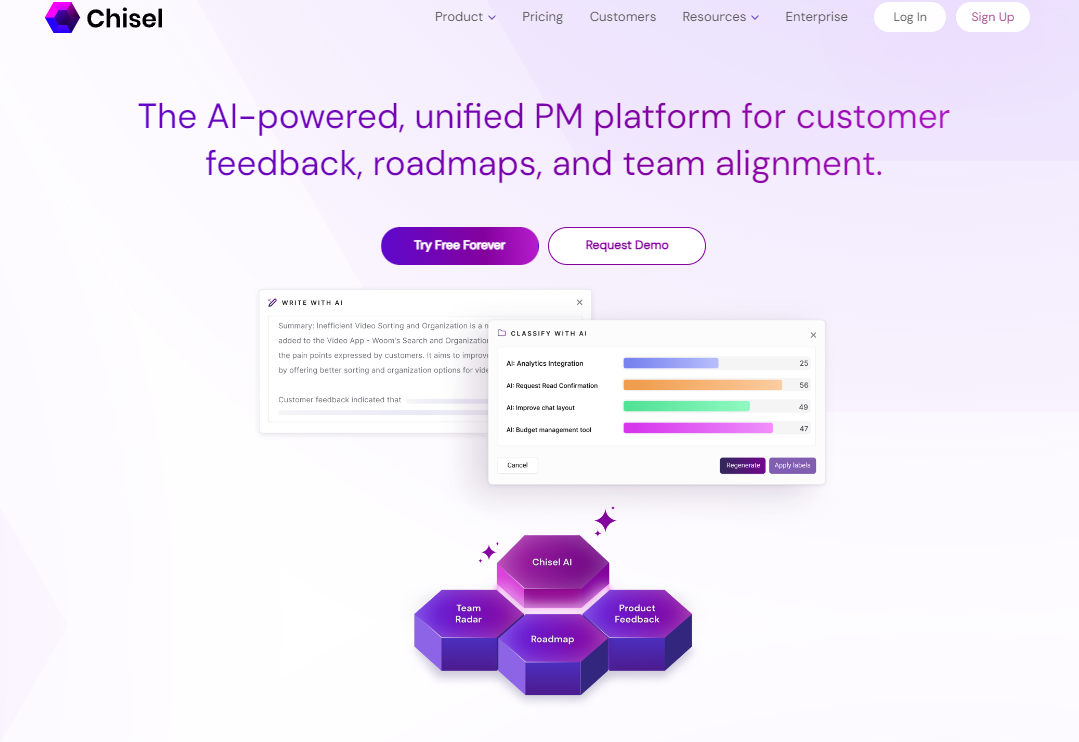 Chisel the AI powered all-in-one product management software
