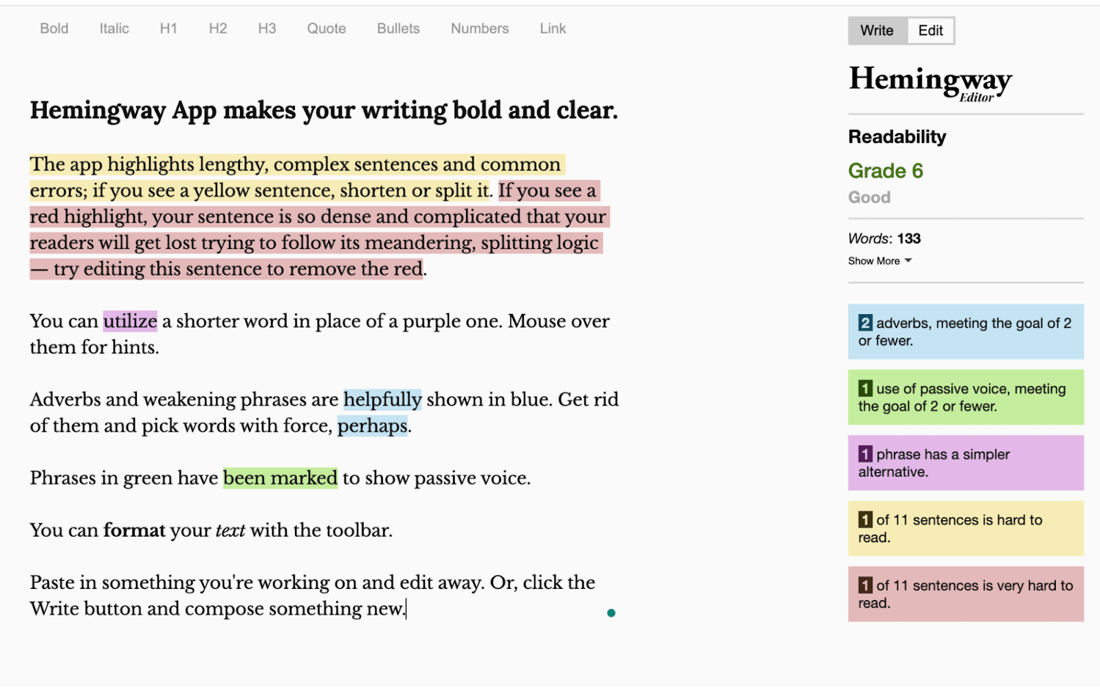 Hemingway app for readability. 
