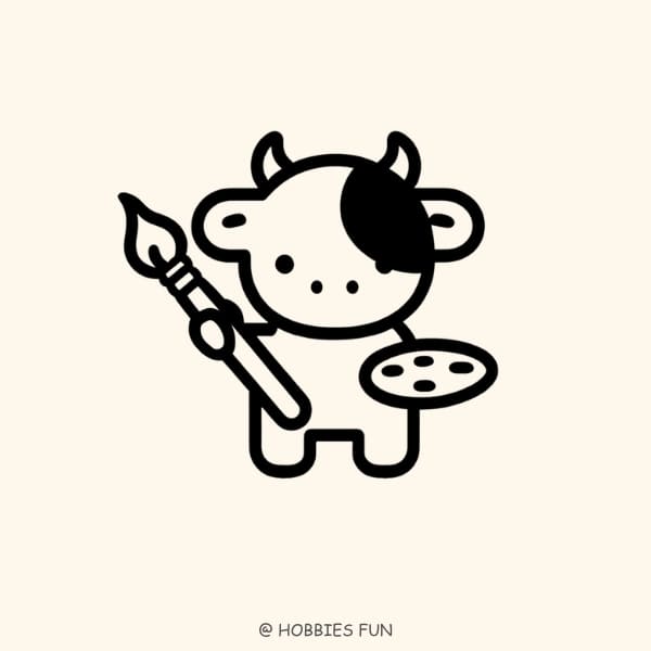 cow drawing easy, Cow as an Artist