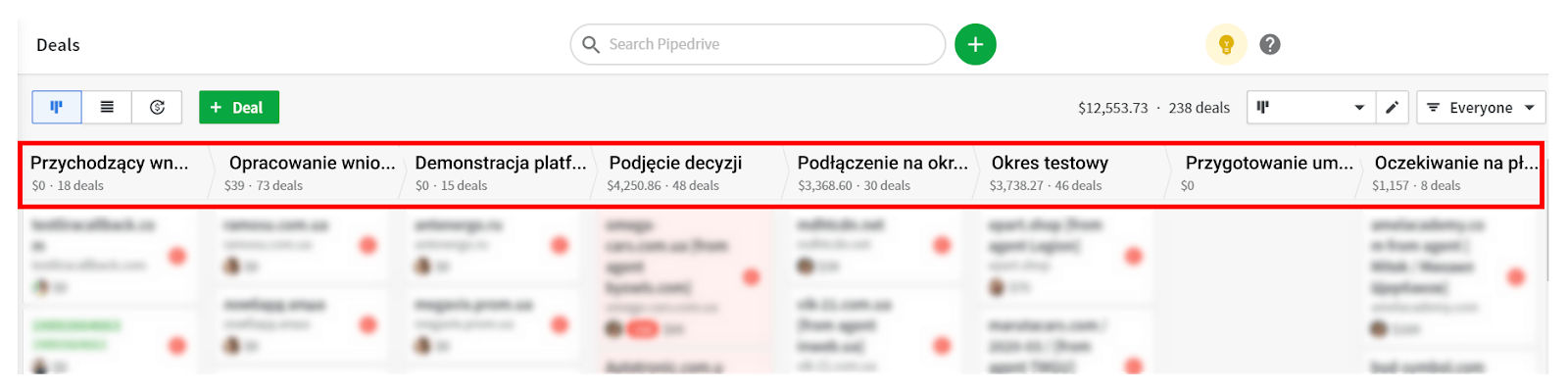  CRM, Lejek sprzedażowy w CRM