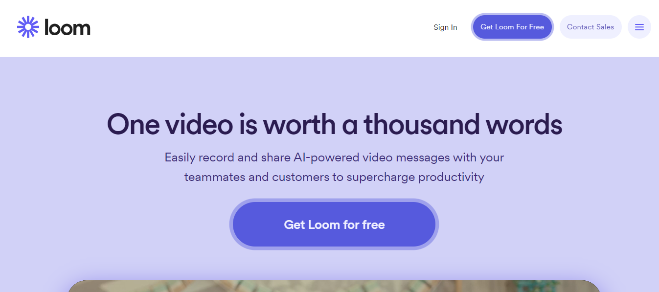 Screenshot from loom.com