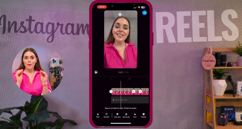 Reels video editor inside Instagram app