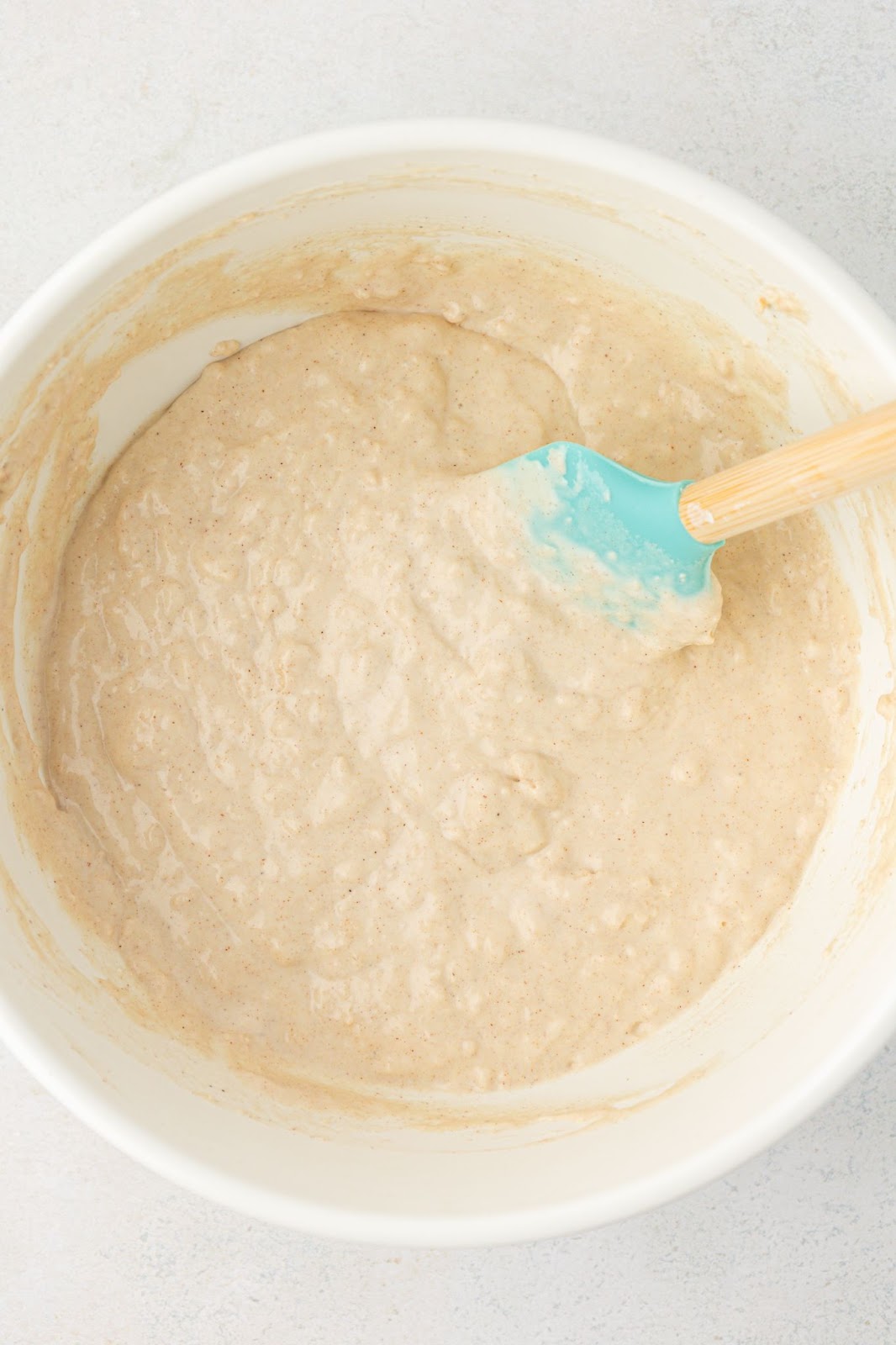 bowl of greek yogurt pancake batter