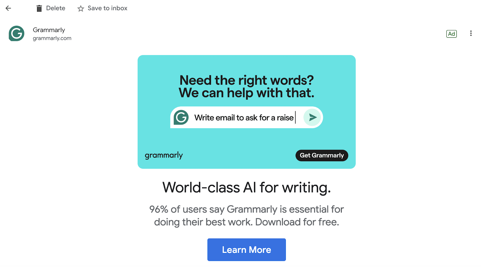 Grammarly / ad description