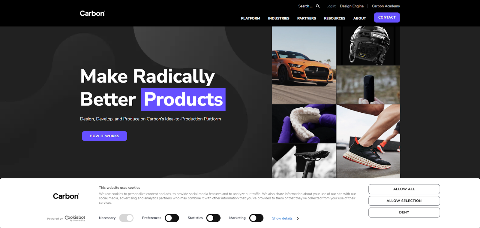 A screenshot of Carbon, Inc.'s website