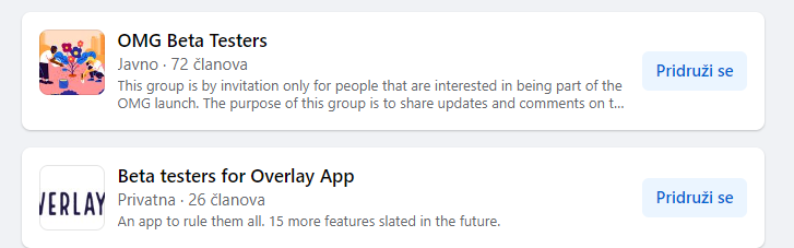Where to find facebook groups for beta testers