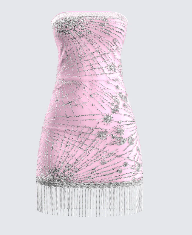 Jocelyn Pink Sequin Mini Dress