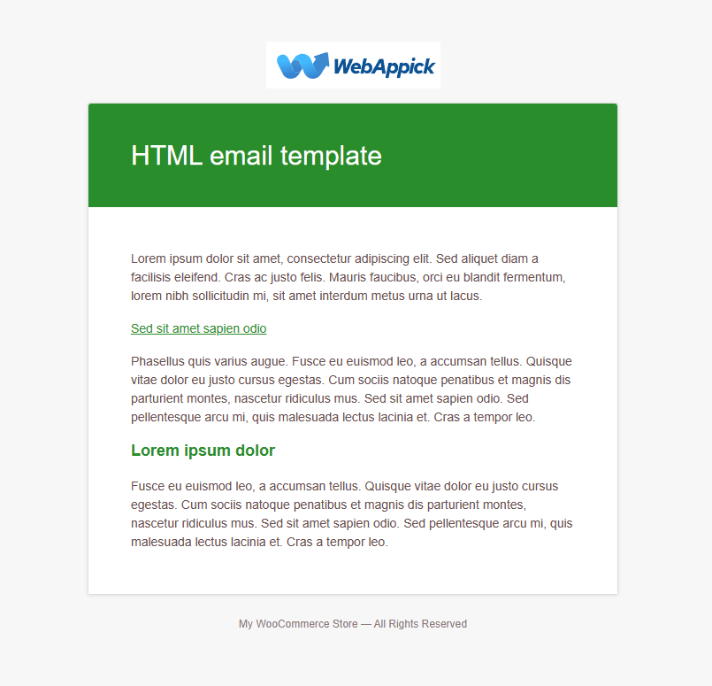 Email template