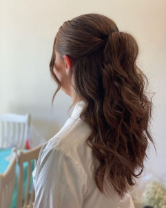 Half-Up Half-Down is good hairstyle for formal event
