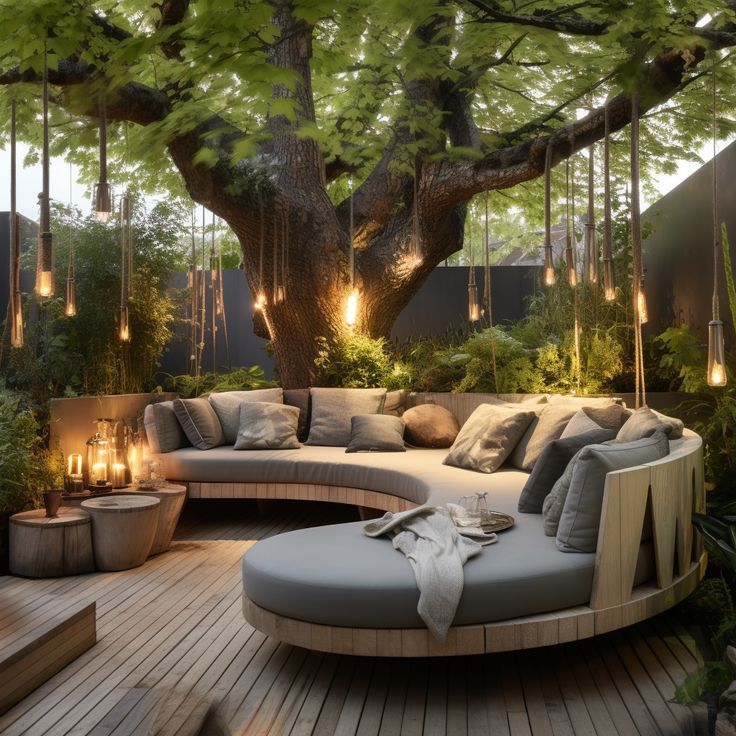 garden-themed luxury outdoor living space