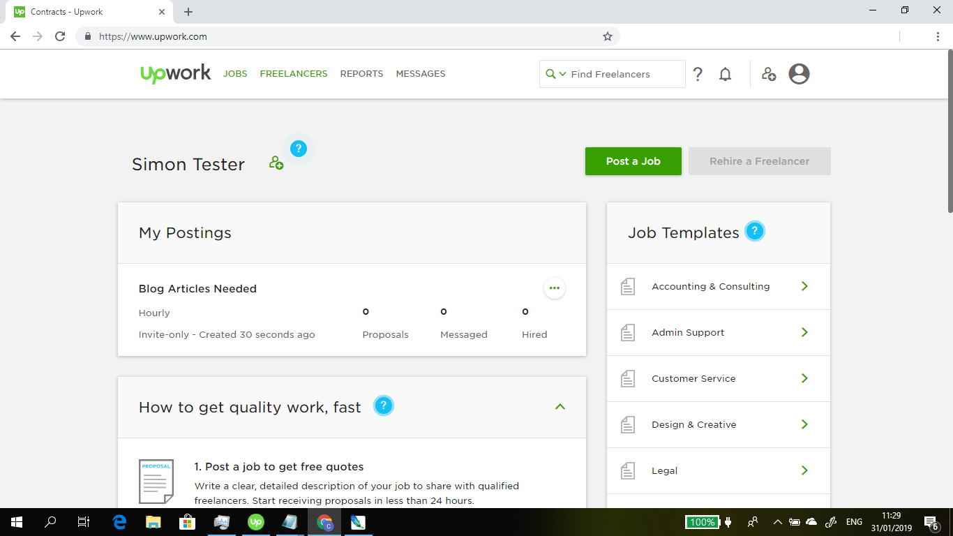 Design & Functionality for UpWork