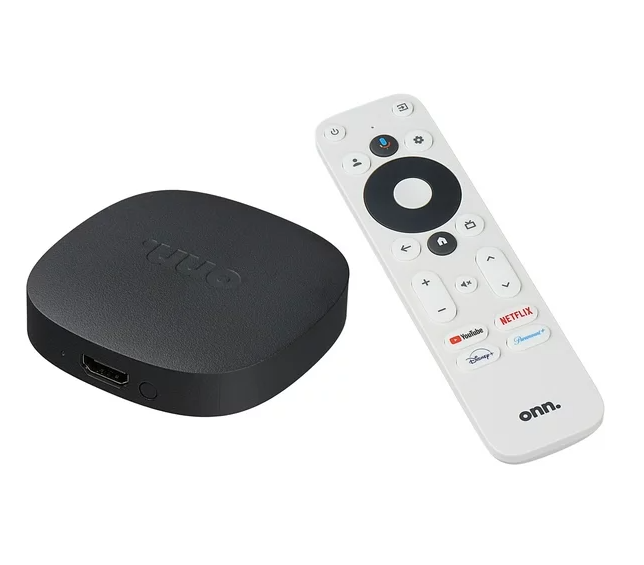 Onn Google TV 4K Streaming Device and Remote Control