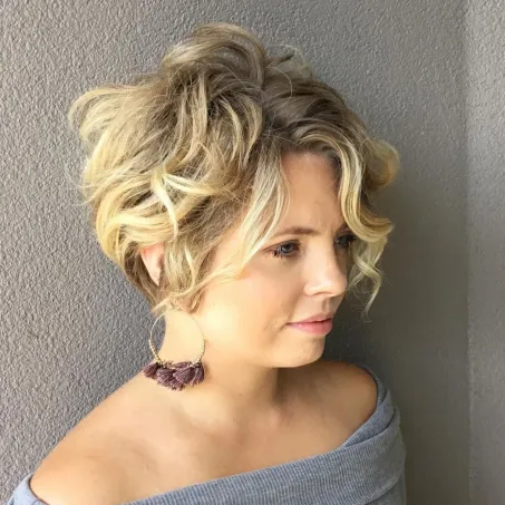 Messy Curly Blonde Short Shag Haircuts