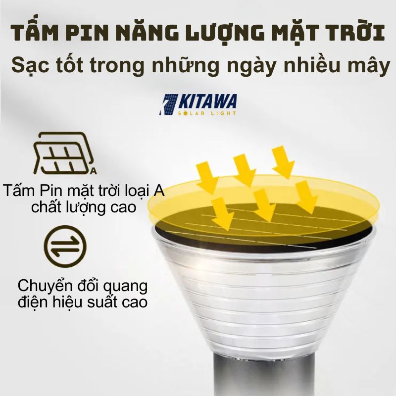 Đèn sân vườn năng lượng mặt trời trụ tròn KITAWA SV113-B