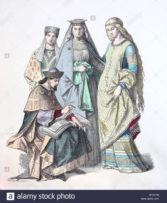 fashion pria wanita abad 12