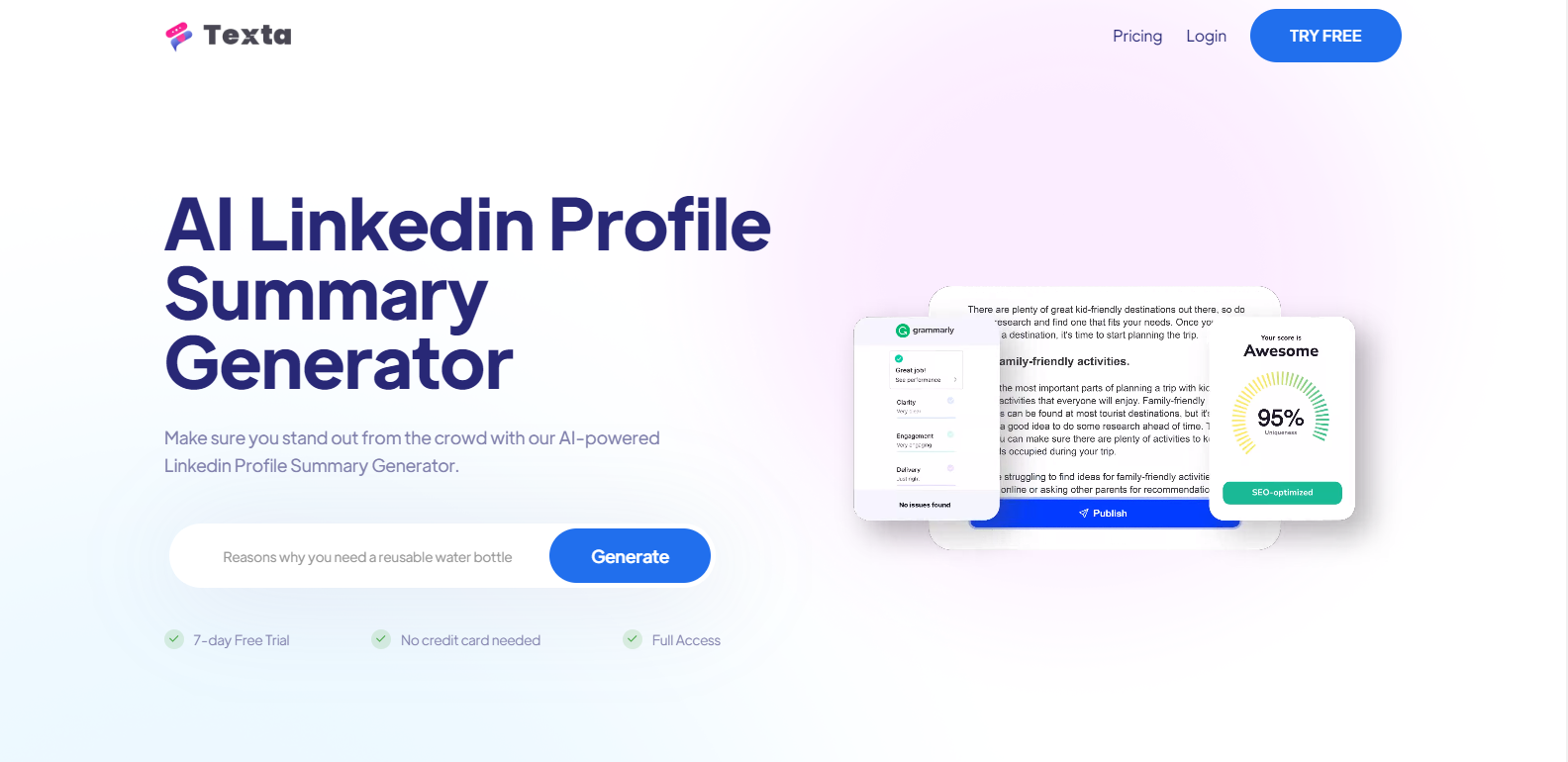 Texta LinkedIn Summary Generator