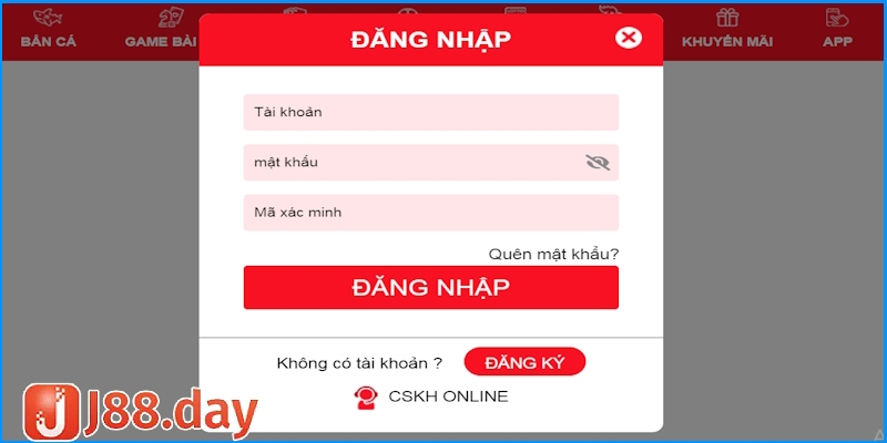 Đăng nhập J88 trên máy tính