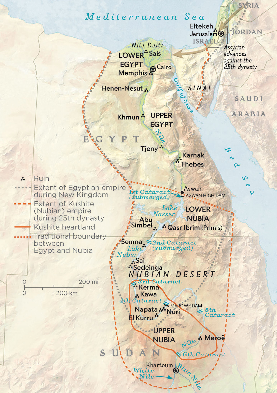 Map of Nubia/Kush, mostly found in what's now Sudan