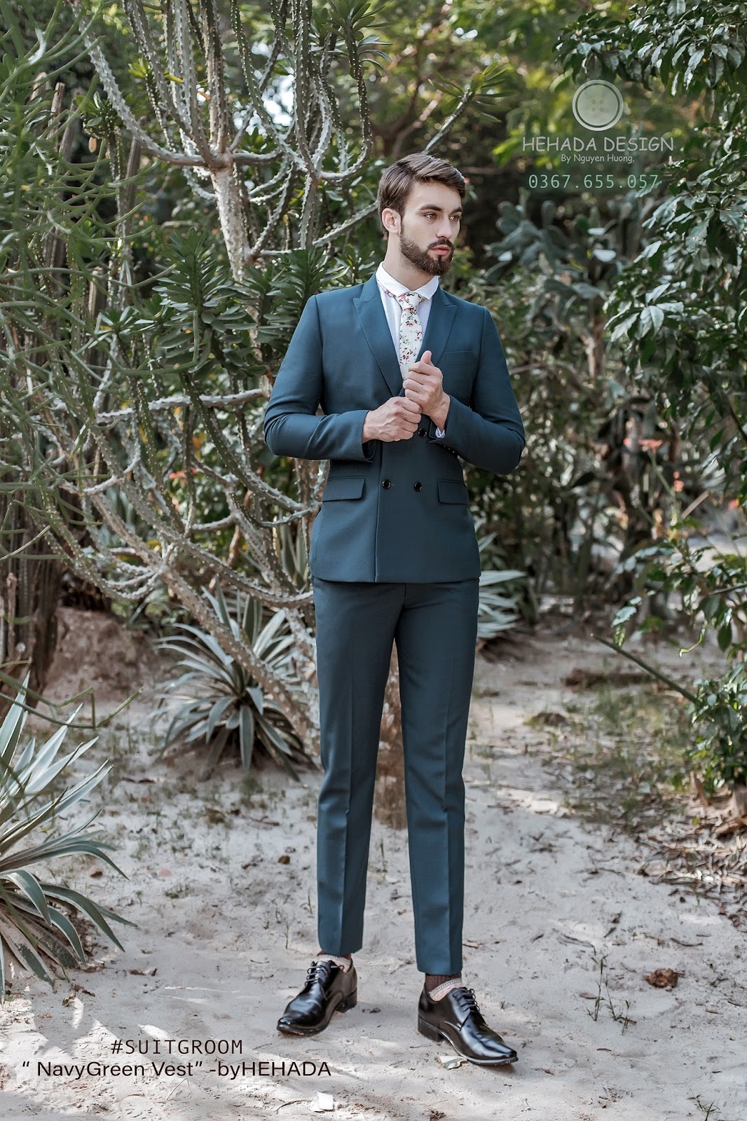 Form dáng suit Navy Green