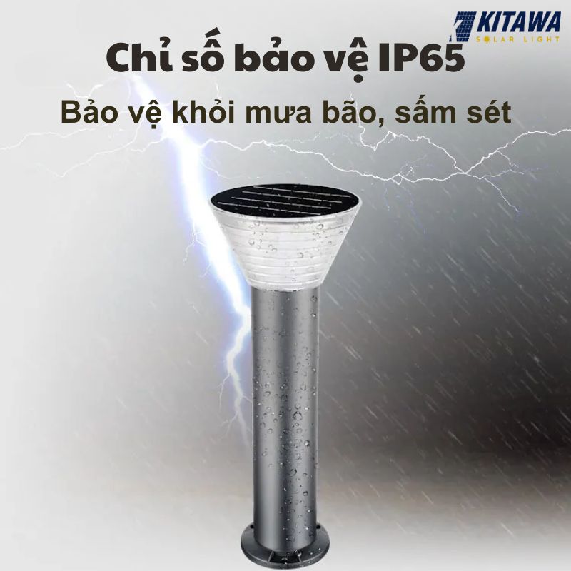 Đèn sân vườn năng lượng mặt trời trụ tròn KITAWA SV113-B