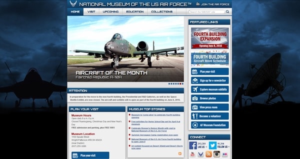 web del museo nacional de la fuerza aerea americana