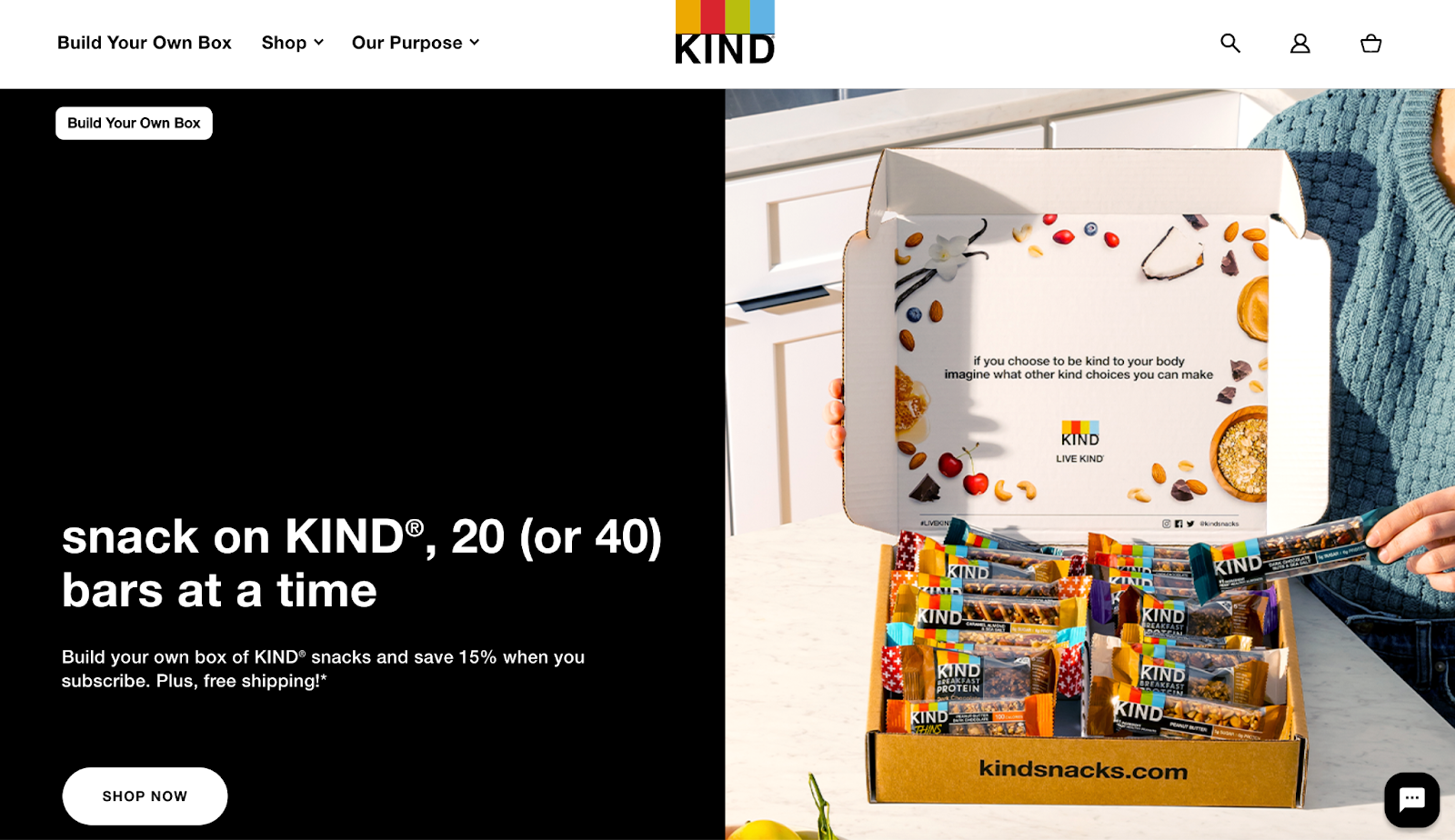 kind snacks homepage