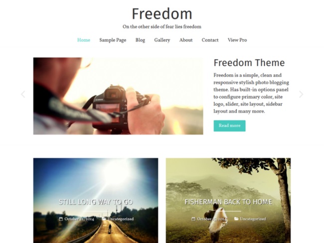 Freedom photography WordPress theme
