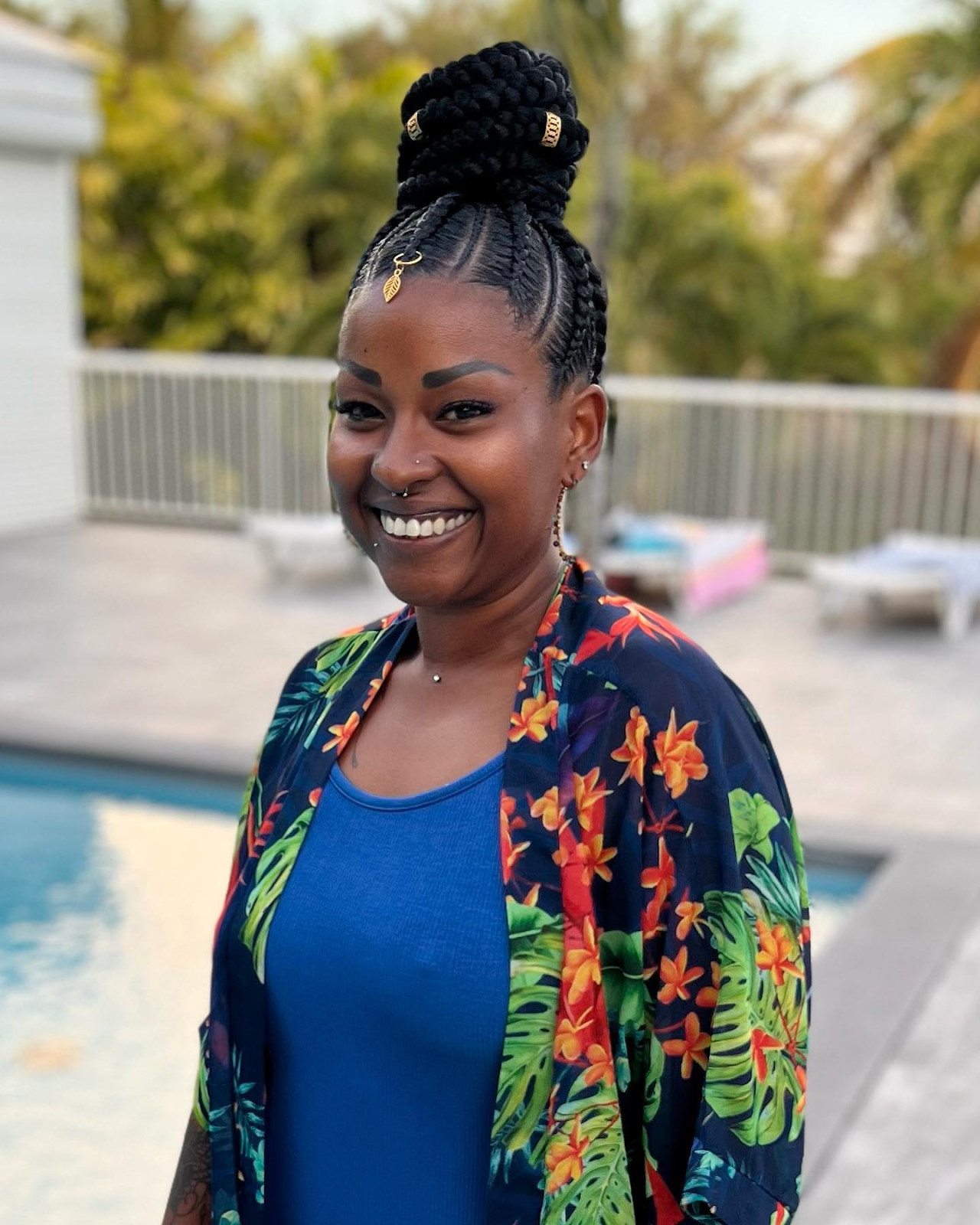 Cornrow Updo with Hair Cuffs