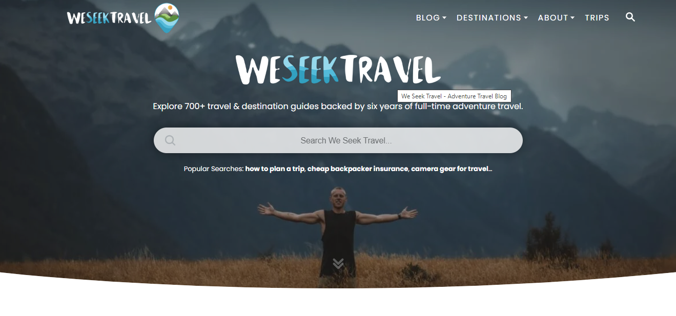 Homepage of the trending blog We Seek Travel