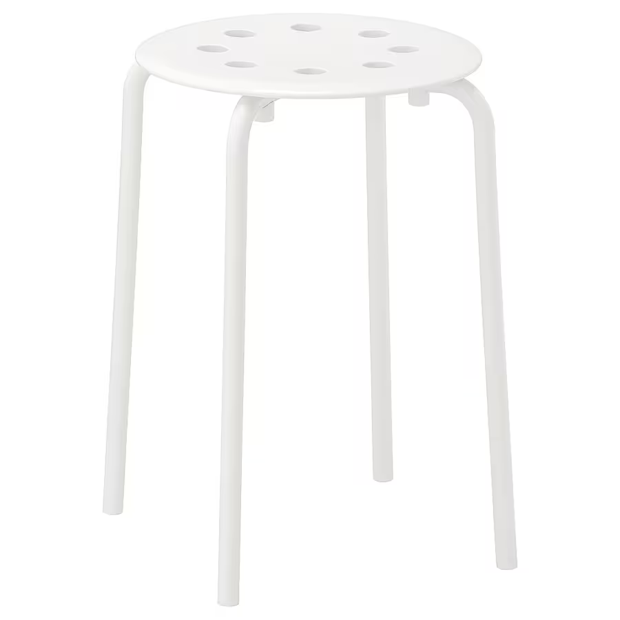 Ghế Đẩu Marious Ikea Nhỏ Gọn Màu Trắng 45cm