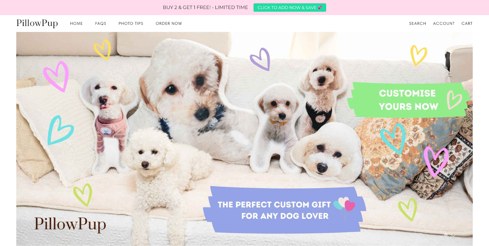 single product website example: PillowPup