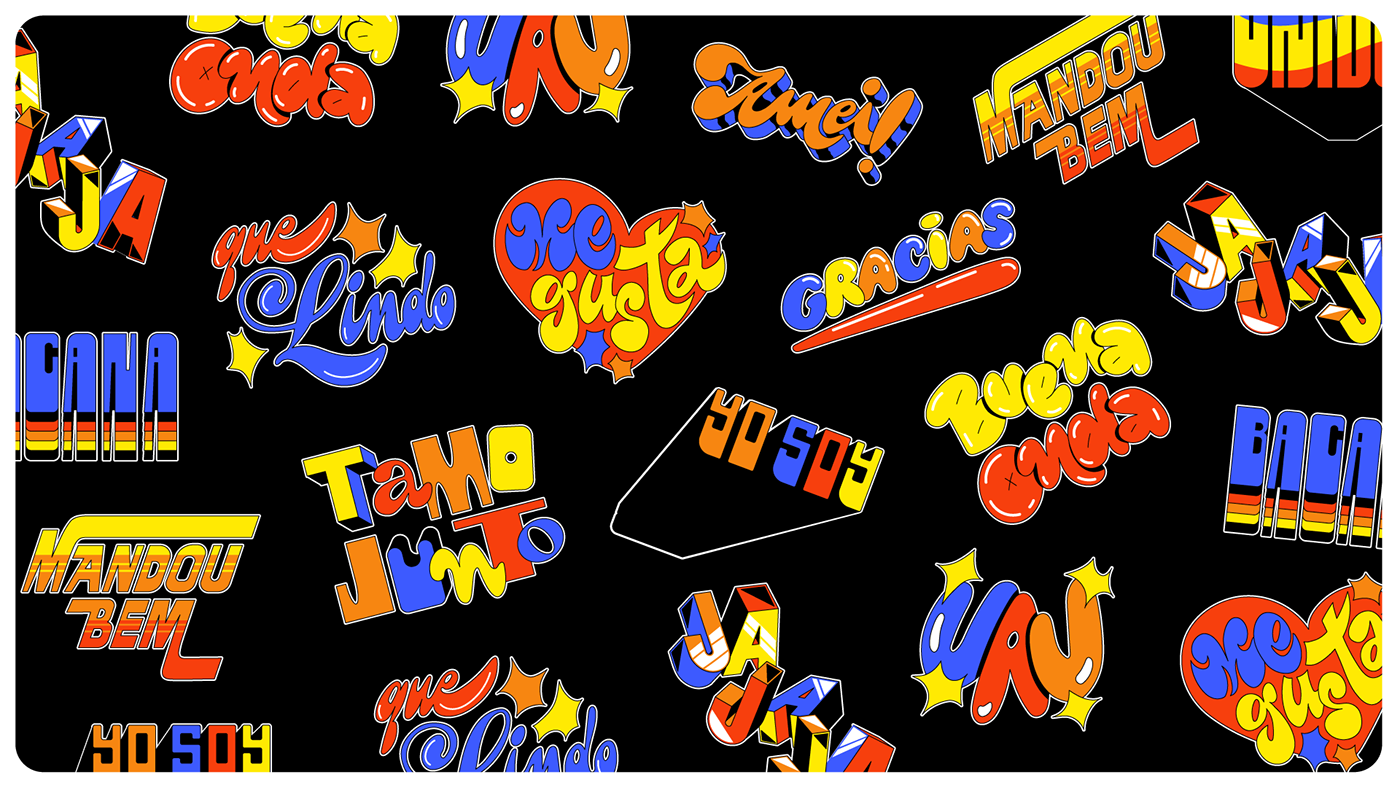 Illustration typography Stickers Latin latinoamerica latinx lettering identity latina latino letra letters type
