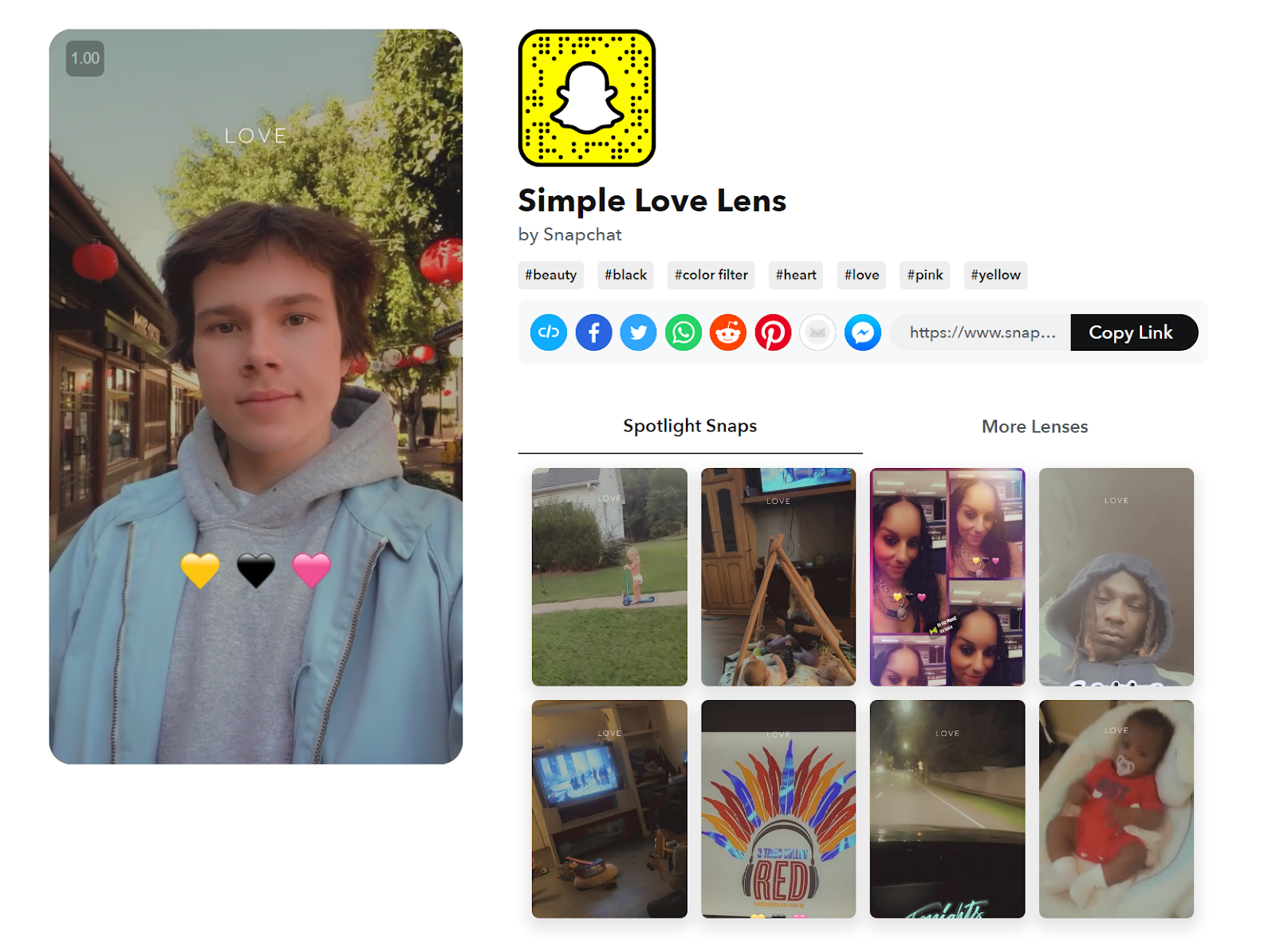 Aesthetic Snapchat Filters-  Snapchat Simple Love Lenses