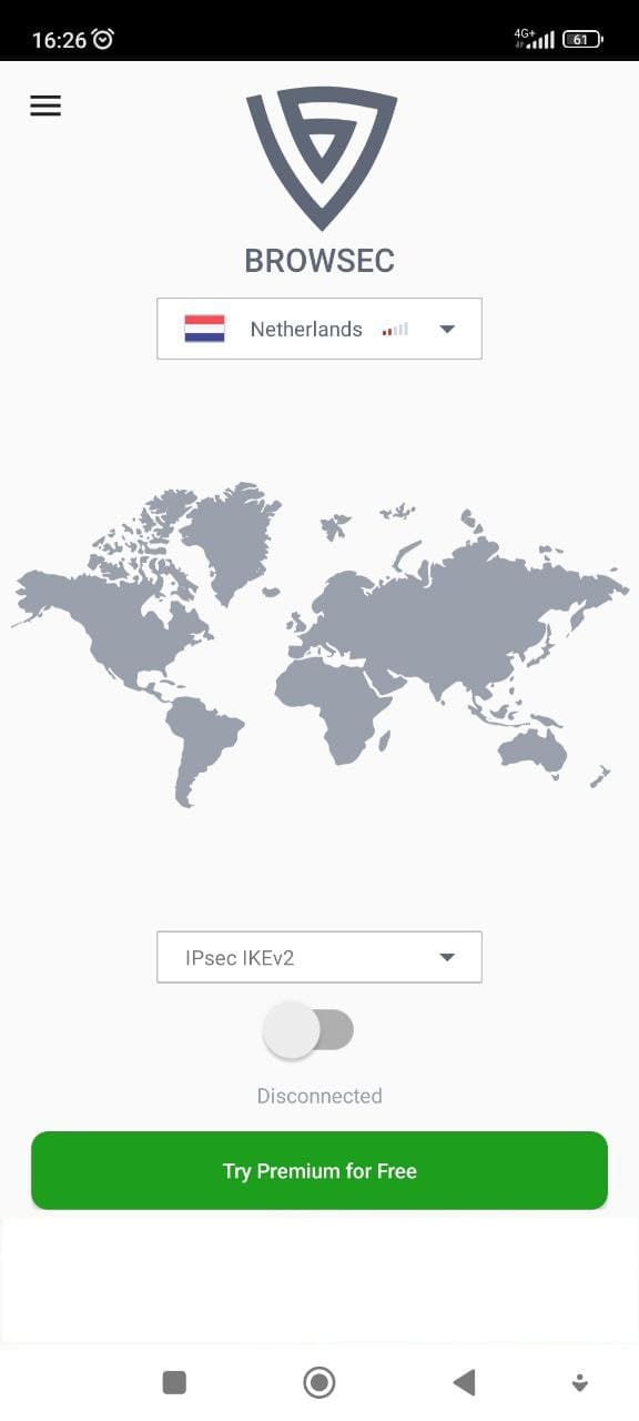 Browsec design for Android