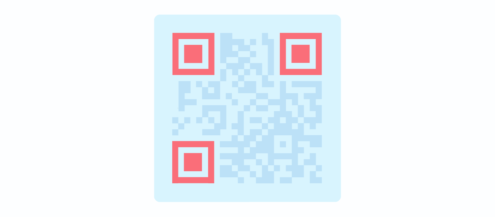 Example of positioning markings in a QR Code